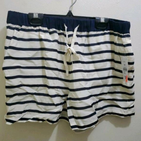 🆕 JOE FRESH  - NWT SILK STRIPPED SHORTS - Picture 1 of 4
